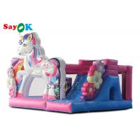 China Unicorn Themed Inflatable Trampoline For Kids Birthday Party Games on sale