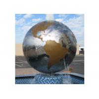 China Globe Water Fountain Stainless Steel Outdoor Sculpture Modern Art Design on sale