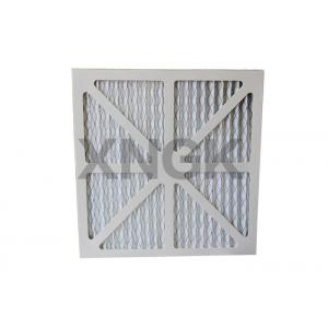 Cardboard Paper Frame Synthetic Pleat G4 Air Filter Flat Type With Surface Coated Metal Mesh