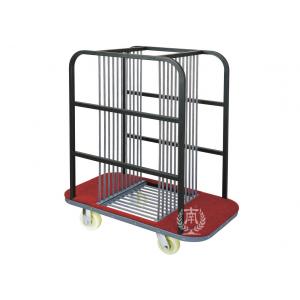 China 10 Compartments Glass Turntable Transport Trolley 6 Inches Polyester Casters / Banquet Equipment supplier