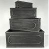 Hot selling light weight waterproof rectangular black concrete planters for home