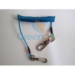 New Blue Retractable Clip Elastic Plastic Coil Cord Rope Key Ring Chain