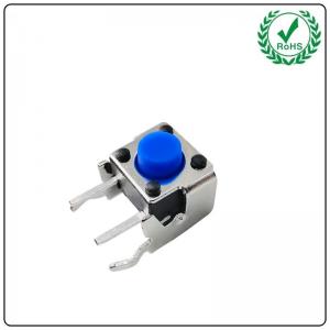 Right Angle Side Silicone Blue Push Button Tact Switch 2Pins 6x6 With Metal Bracket
