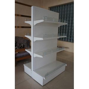 China Double Sided Supermarket Display Racks System , Metal Store Shelving supplier