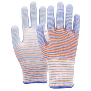 China 13 Gauge Polyester PU Palm Coated Gloves with Zebra Design wholesale