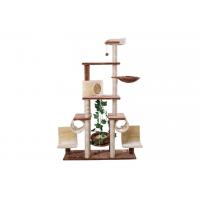 China Plate / Fur Material Modern Cat Tree , Cat Scratch Tower Luxurious With Swing on sale