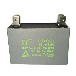 China CBB61 450V 10UF Condensador de ar condicionado Classe B S3 50 / 60HZ wholesale