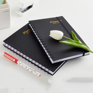 Customizable A5 Black Daily Planner Spiral Bound Notebook with Customized Logo and Size