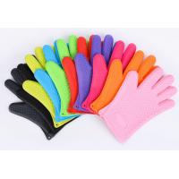 China Silicone Rubber Heat Proof Gloves For Cooking With Custom Embossed Logo on sale