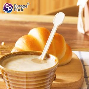 Wholesale biodegradable starch plastic long handle small tea honey coffee stirring mixing spoon