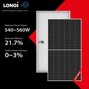 540W 545W Longi Solar Panel 555W 560W Transparent Photovoltaic Cells For Rooftop