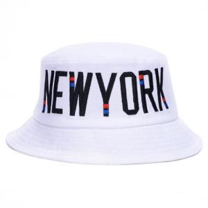 China Embroidery New York Style Fisherman Bucket Hat 100% Polyester Fabric supplier