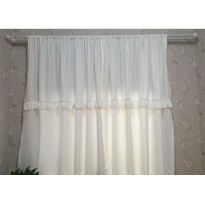 Pure White Ruffle Bathroom Shower Curtains Thickening 100% Polyester Waterproof