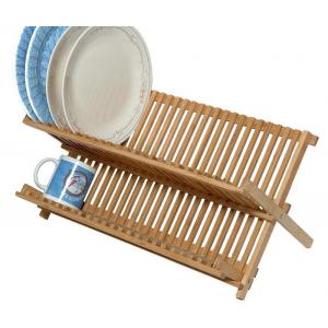 Hot sale new two tier 20 slots bamboo dish drying rack dish rack with utensils holder