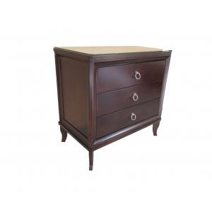 China 3 Drawer Walnut Finish Hotel Bedside Tables King Size Wooden Night Stand supplier