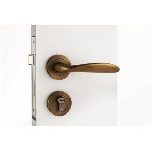 Commercial Rose Mortise Latch Lock Set With Lever Handle , Antique Yellow Bronze