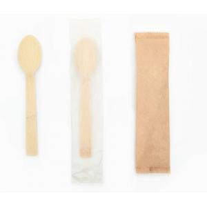China 17cm Compostable Bamboo Spoon Biodegradable Disposable Spoon With Kraft Paper Bag supplier