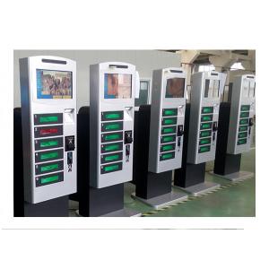 Free Standing Cell Phone Charging Kiosk Lockers with Hotspot Wifi Network Advertisement Function