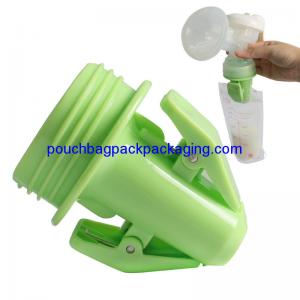 China Food grade pp green adapters for breastmilk bag, connect pump directly supplier