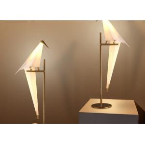 China Knob Switch Nordic Art Unique Paper Cranes Birds Rose Gold Bedside Table Lamp wholesale