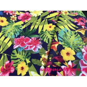Ink Jet Digital Printing Floral Swimwear Fabric With Customized Pattern