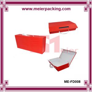China Red color Printed foldable boxes china wholesale paper box manufacturer with ribbon handle supplier