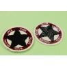 Towel Embroidery Applique Patch Circle With Black Five Pointed Star For Kids