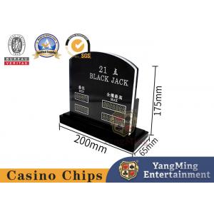 Electronic Black Jack Poker Table Bet Limit Sign Acrylic LED Color Light Display