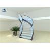China Building Interior Curved Stairs Double U Channel Stringer With Tempered Glass Railing wholesale