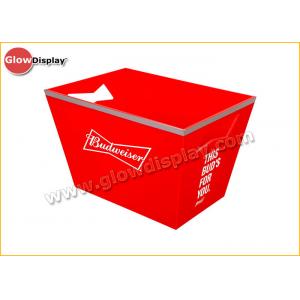 China Professional Customized Logo PS Plastic Ice Bucket with Handles supplier