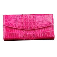 China Exotic Real Crocodile Skin Women Large Trifold Wallet Genuine Alligator Leather Female Card Holders Lady Phone Clutch on sale