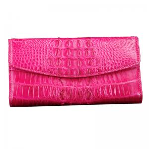 Exotic Real Crocodile Skin Women Large Trifold Wallet Genuine Alligator Leather Female Card Holders Lady Phone Clutch