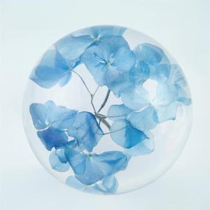 Crafts Wholesale Home Decoration Paper Weight Clear Acrylic Ball Resin Paperweight Hydrangea Flower Inside Acrylic Resin Balls