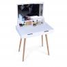 China MDF Wood Double Drawer Mirror Dressing Table 87cm height With Light wholesale