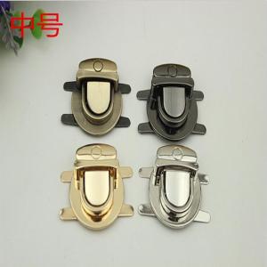 China Bag hardware accessory nickel color zinc alloy metal push lock fittings for purse supplier