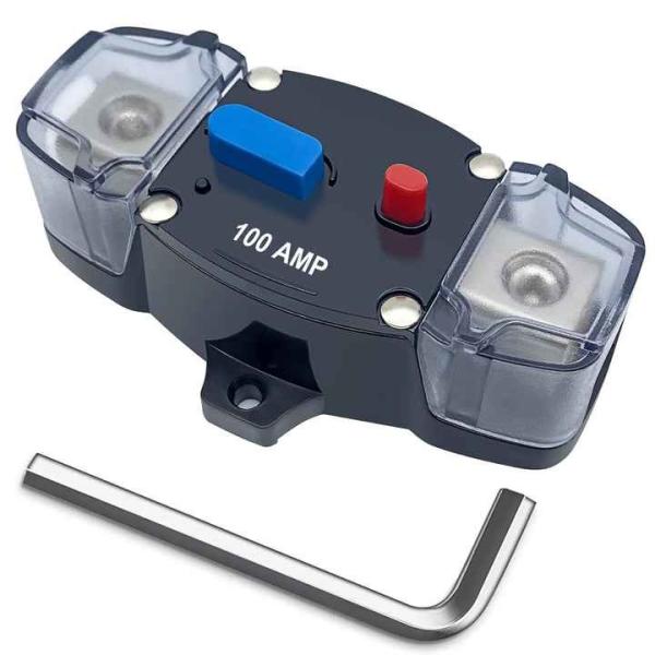 100-300A マニュアルリセット回路断片 12-48VDC インライン・フューズ・ブロック 0-8 AWG