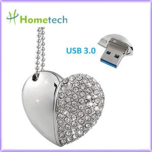 China Jewelry Pendant Necklace 32GB Crystal Heart USB Flash Drive supplier