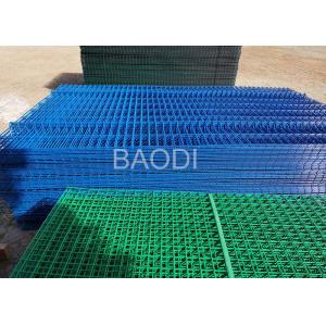 China Blue Plastic Wire Mesh Fence For Public Ground Fence Galvanized Wire Inside wholesale