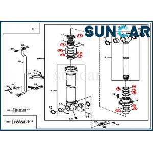 John Deere AH225137 Bucket Repair Seal Kit 2154D 225DLC Excavator Hydraulic Service Kit