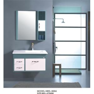 China Aluminium handles Square Sinks Bathroom Vanities 40inch optional Waste drain wholesale