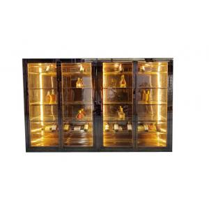 China Antique  Stainless Steel Wine Cellar Red Wine Cabinet With Glass Rack supplier