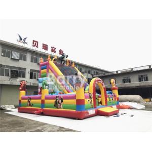 China Cartoon Inflatable Bounce House And Slide Combo With Blower For School And Daycare supplier