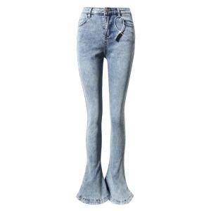 Men's Zipper Fly Pantaloons and Jeans Micro-elastic Full Length