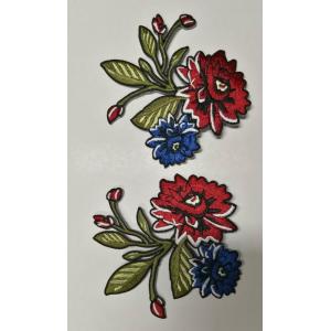 China Iron On Backing Merrow Border Twill Fabric Flower Embroidery Badge supplier