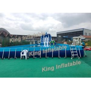 China Blue Dolphin Support Basin Inflatable Water Parks With Slide Plato PVC supplier