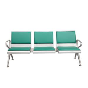 Soft Cushion Aluminium Waiting Chair / AnticorrosiveThree Seater Waiting Chair