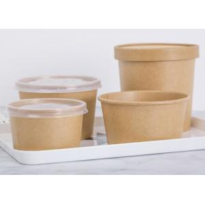 Strong Kraft Paper Bowls , Paper Soup Bowls Lined With Leak Proof Inner Coating