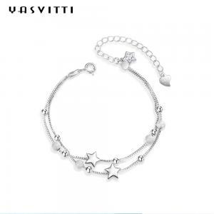 20.5cm 3gram Sterling Silver Jewelry Bracelets Silver Ball Slider Bracelet ODM