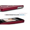 China Rhinestone Apple Logo Decorated Electroplating Case For iPhone 4S - Red wholesale