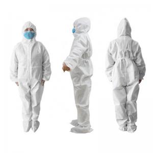 Non Woven Full Body Protection Suit Disposable Hooded Coveralls Medical Use